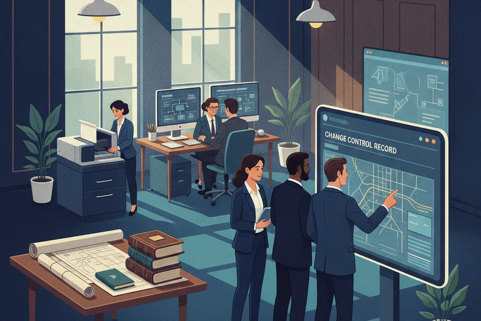 Land Operations: Change Control Record editorial illustration