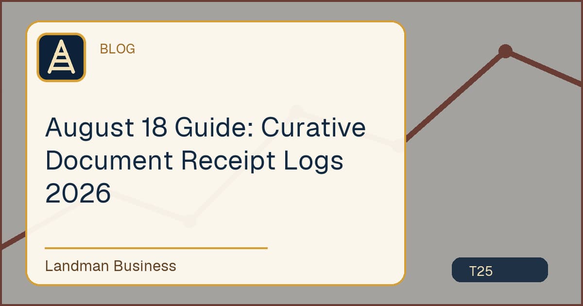 August 18 Guide: Curative Document Receipt Logs 2026 workflow guide