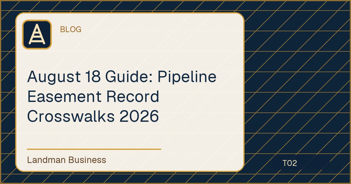 August 18 Guide: Pipeline Easement Record Crosswalks 2026 workflow guide