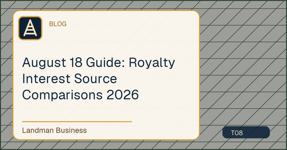 August 18 Guide: Royalty Interest Source Comparisons 2026 workflow guide