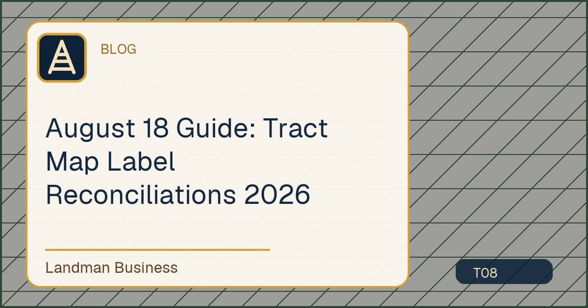 August 18 Guide: Tract Map Label Reconciliations 2026 workflow guide