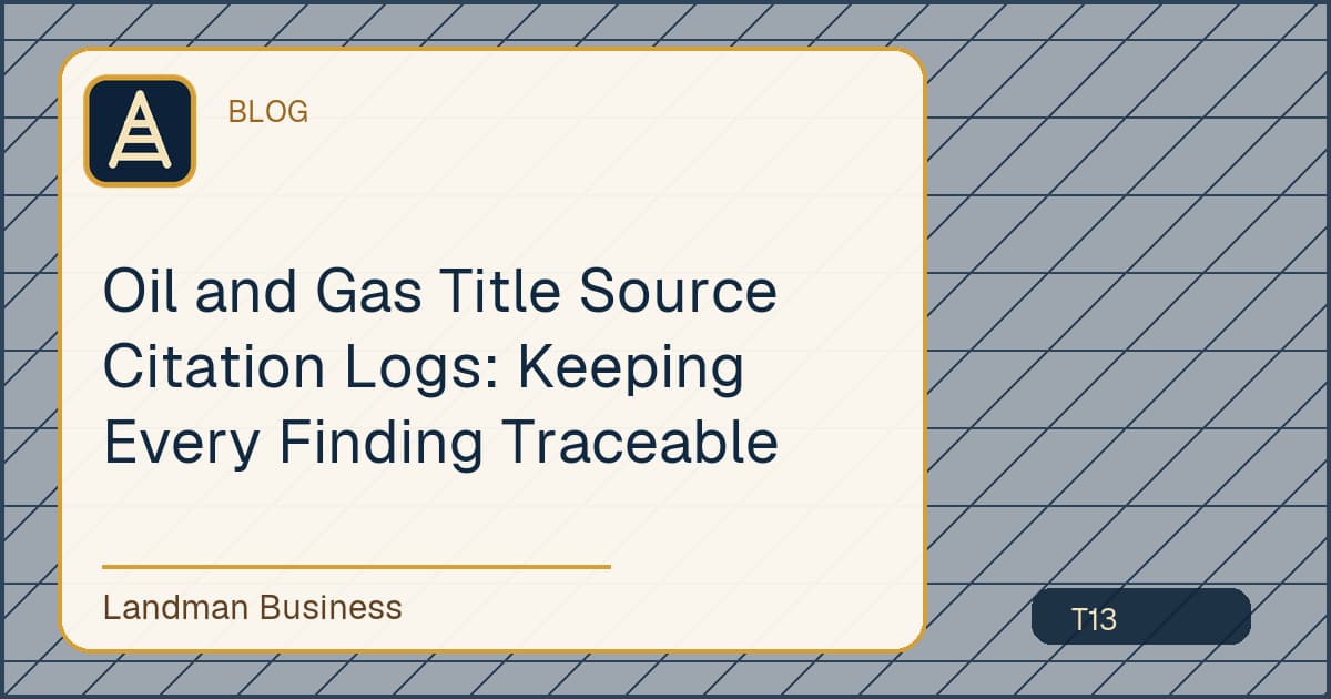 Oil and Gas Title Source Citation Logs: Keeping Every Finding Traceable workflow guide