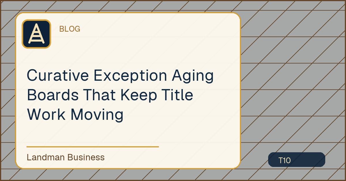 Curative Exception Aging Boards That Keep Title Work Moving workflow illustration