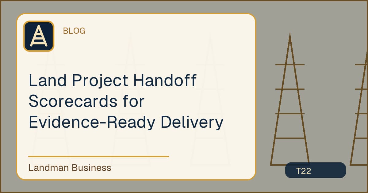 Land Project Handoff Scorecards for Evidence-Ready Delivery workflow illustration