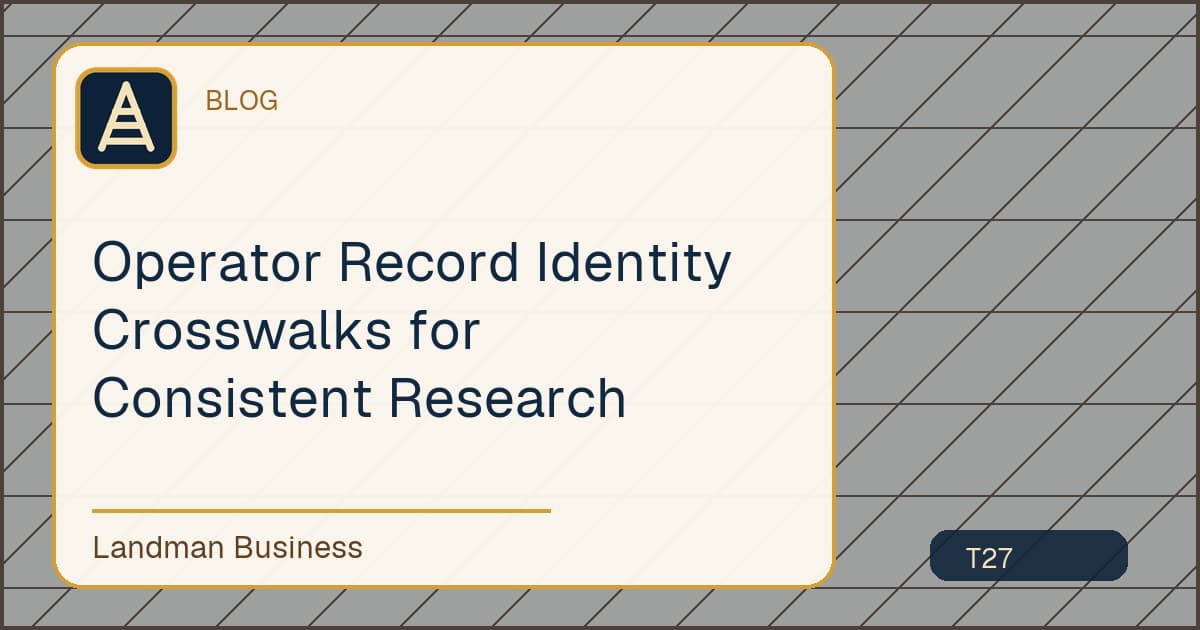 Operator Record Identity Crosswalks for Consistent Research workflow illustration