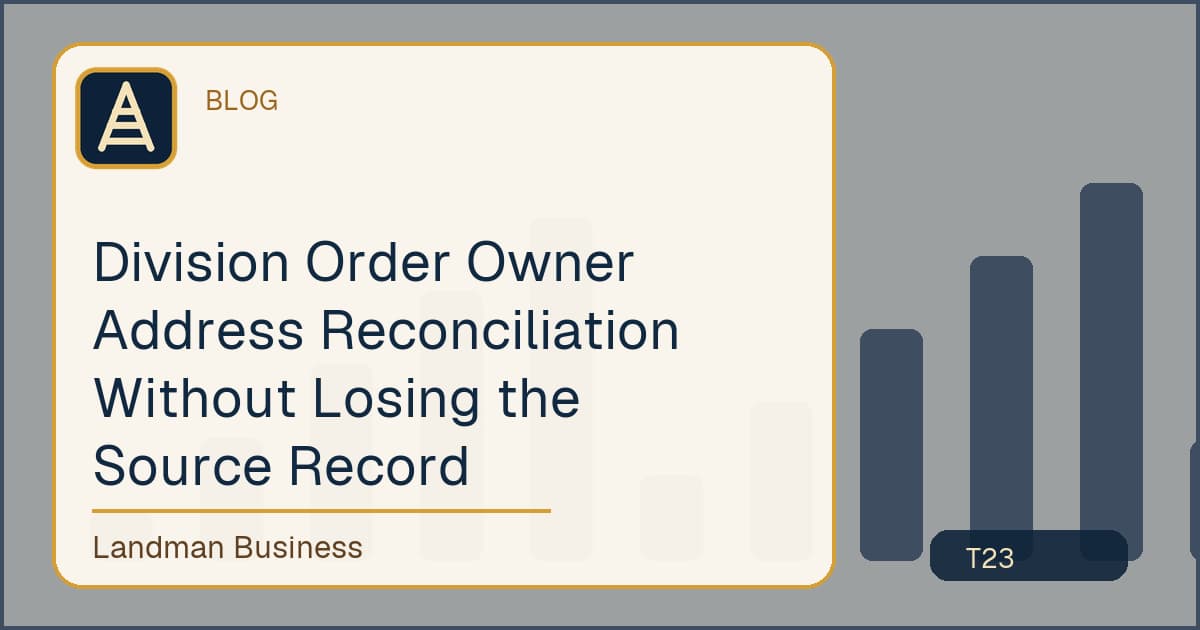 Division Order Owner Address Reconciliation Without Losing the Source Record workflow illustration