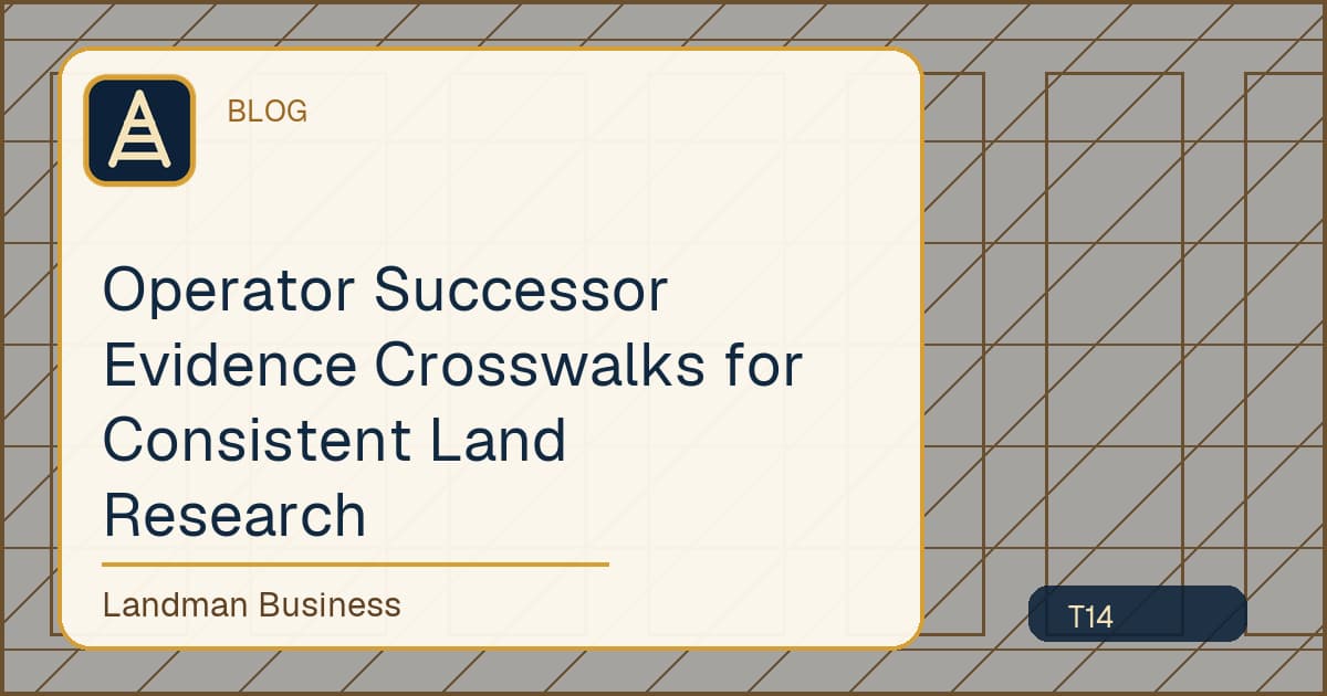 Operator Successor Evidence Crosswalks for Consistent Land Research workflow illustration