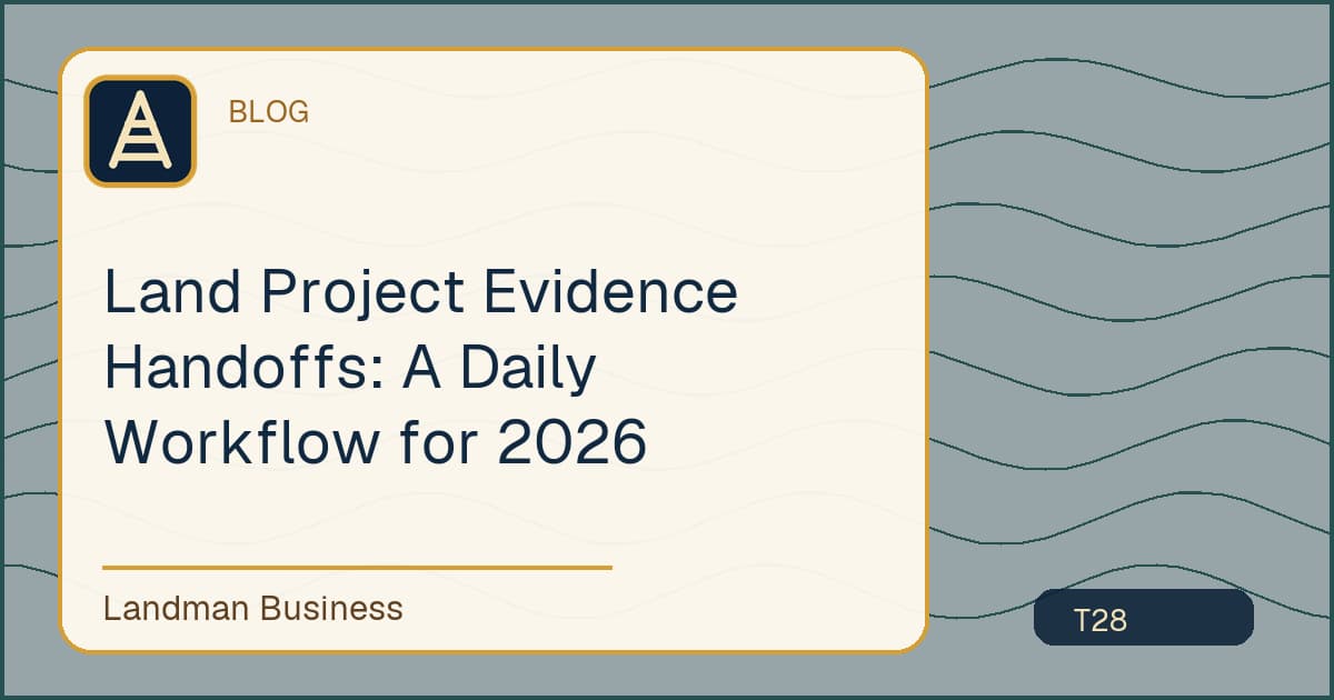 Land Project Evidence Handoffs daily land workflow