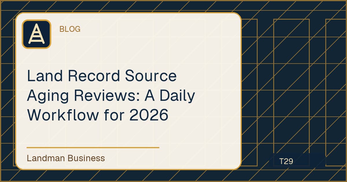 Land Record Source Aging Reviews daily land workflow