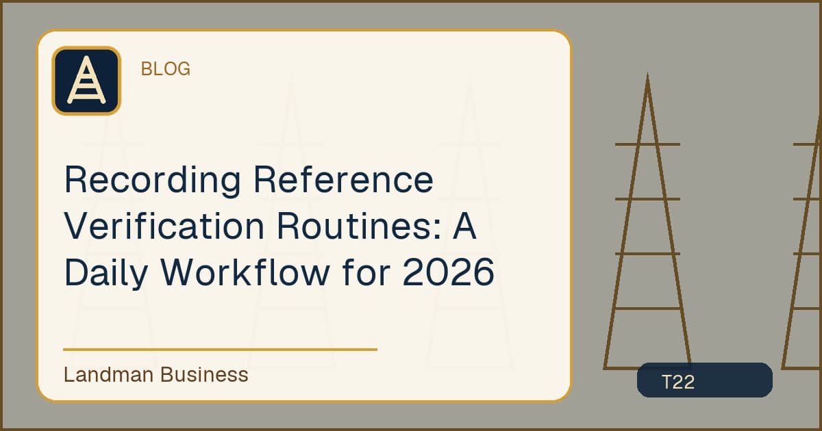 Recording Reference Verification Routines daily land workflow