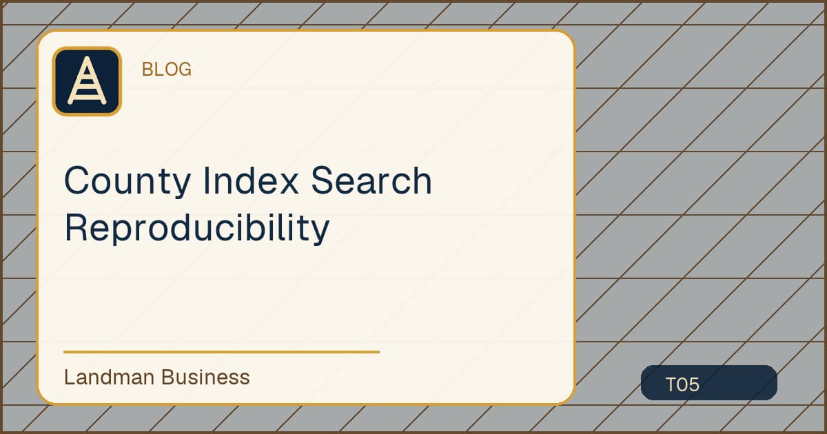 County Index Search Reproducibility workflow diagram