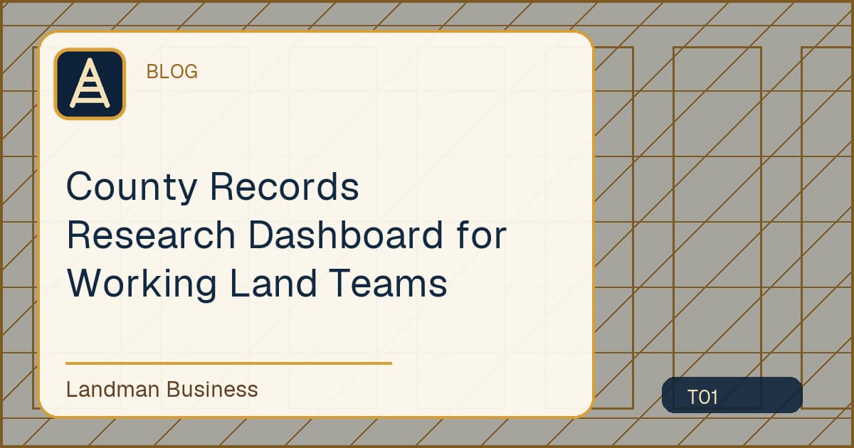 Deterministic Landman Business title card for county records research dashboard