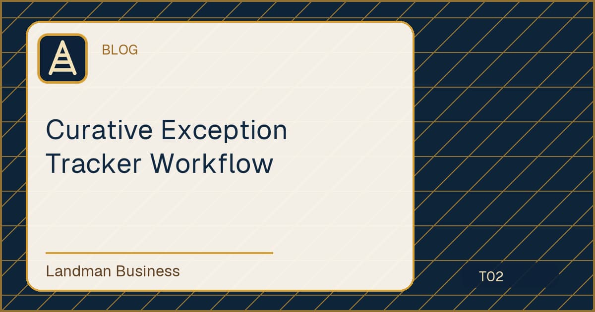 Deterministic Landman Business title card for curative exception tracker workflow