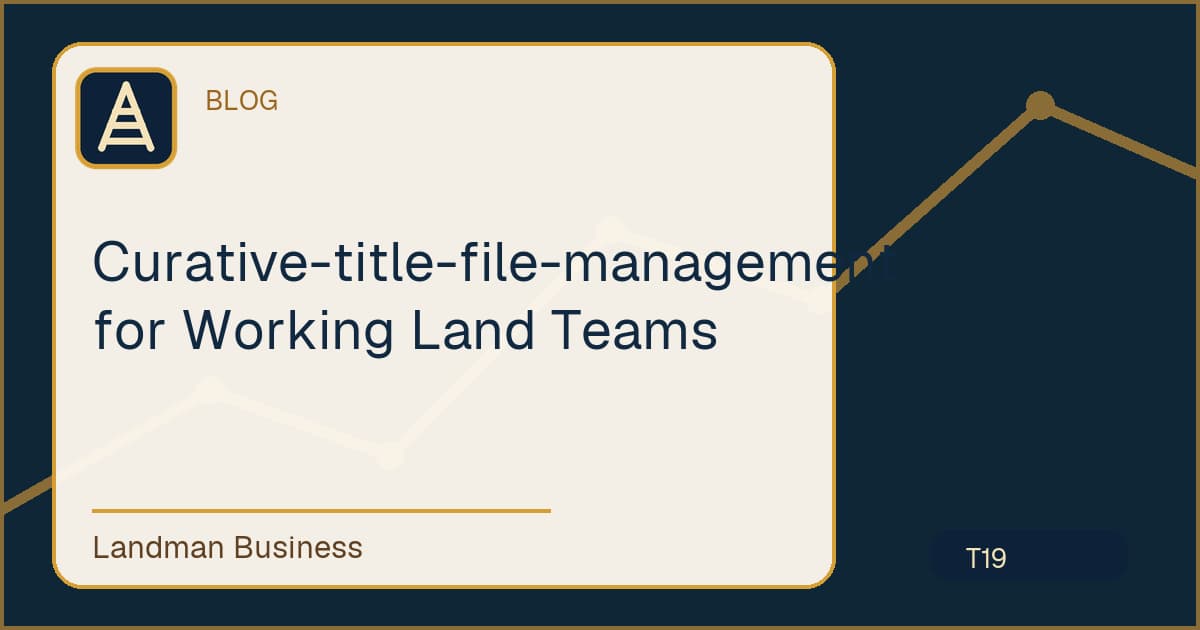 Deterministic Landman Business title card for curative title file management