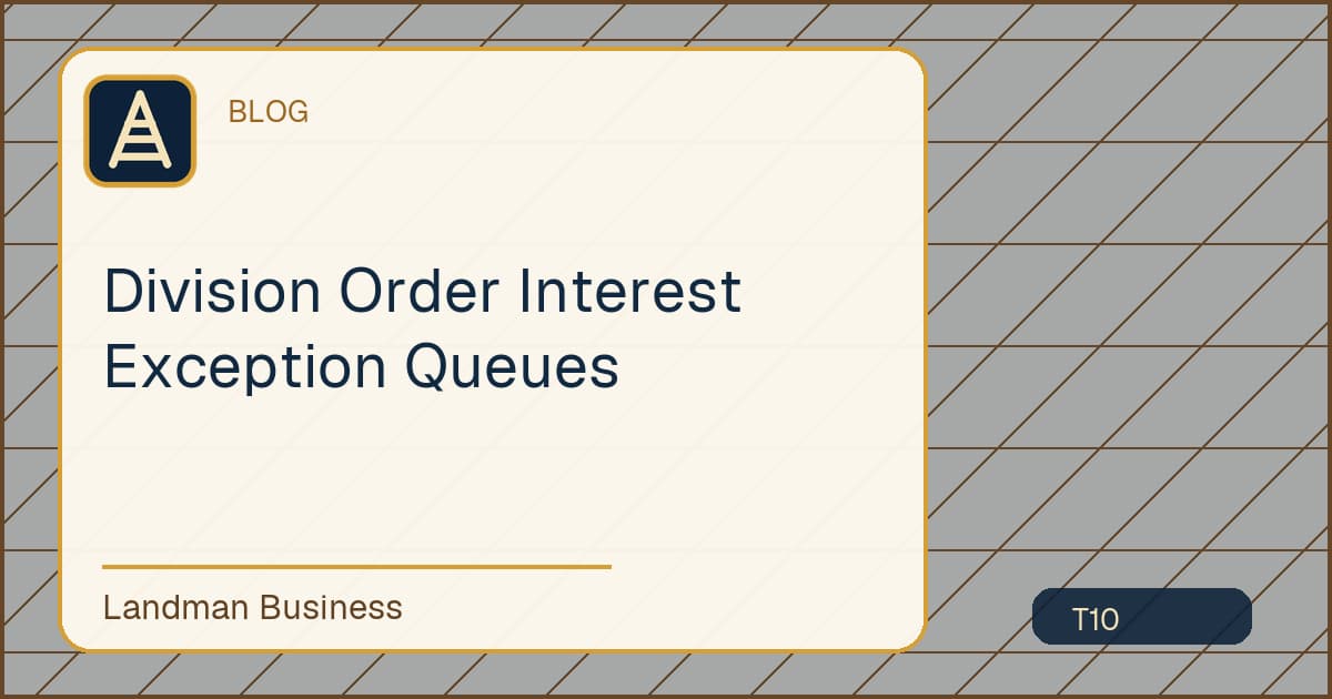 Division Order Interest Exception Queues workflow diagram