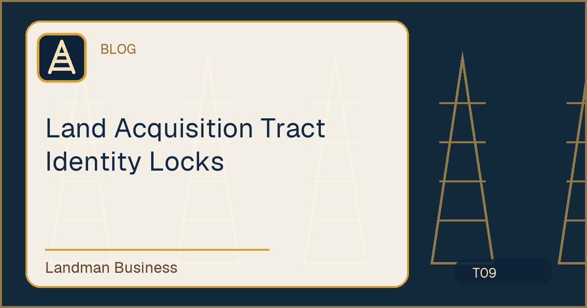 Land Acquisition Tract Identity Locks workflow diagram