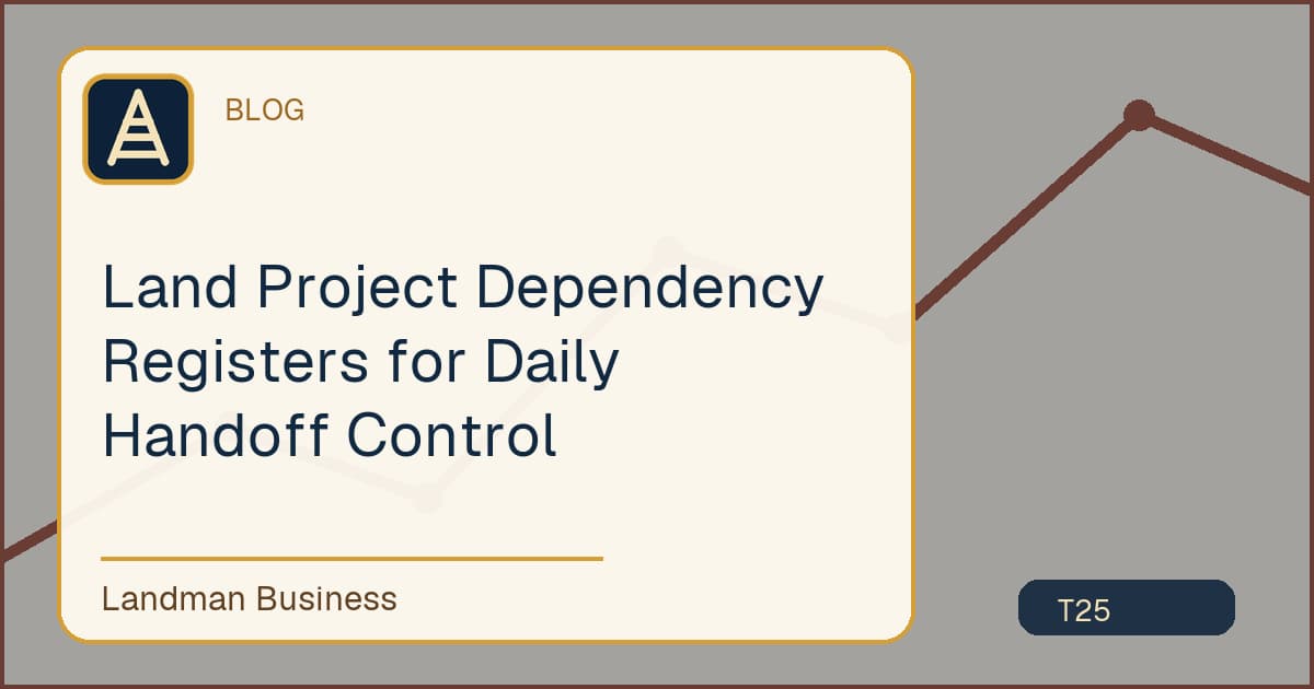 Land Project Dependency Registers for Daily Handoff Control workflow illustration