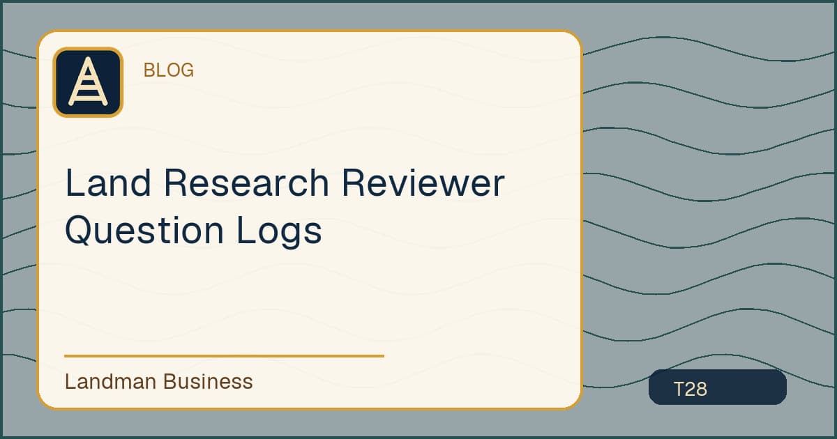 Land Research Reviewer Question Logs workflow diagram