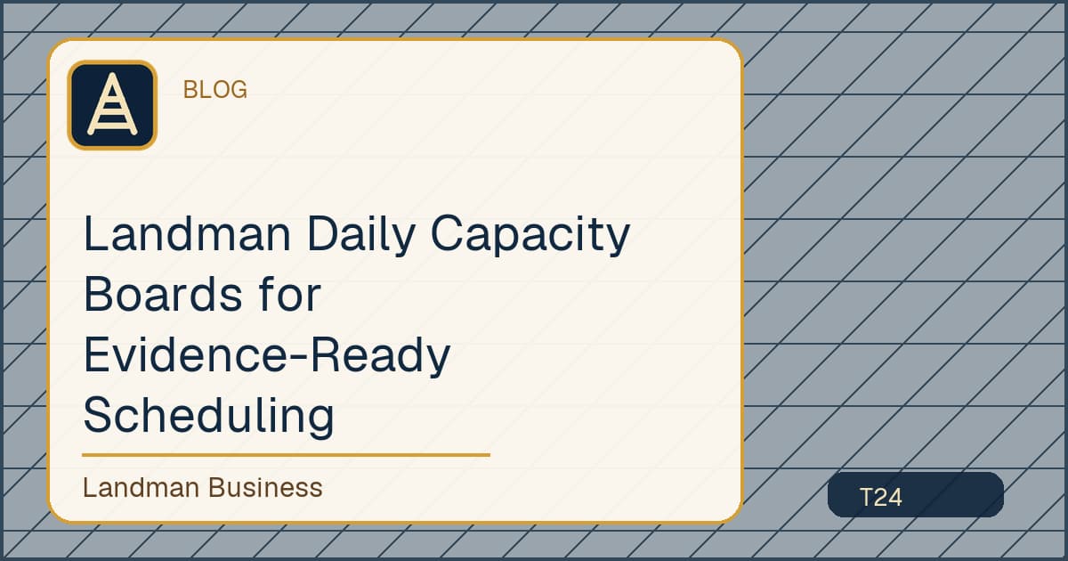 Landman Daily Capacity Boards for Evidence-Ready Scheduling workflow illustration