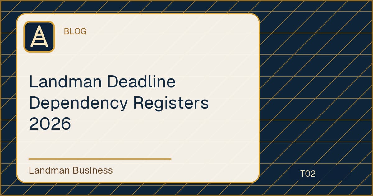 Landman Deadline Dependency Registers 2026 workflow guide