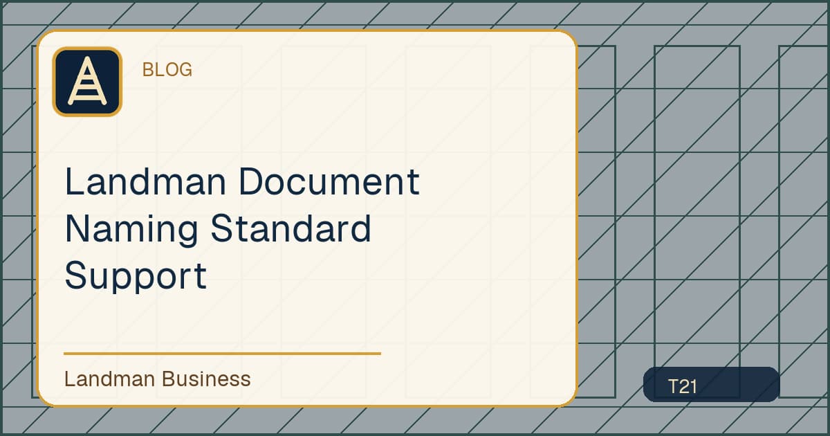 Deterministic Landman Business title card for landman document naming standard support