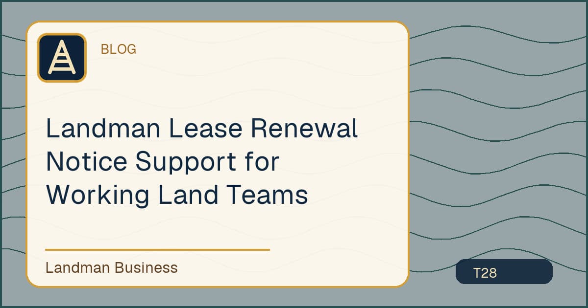 Deterministic Landman Business title card for landman lease renewal notice support