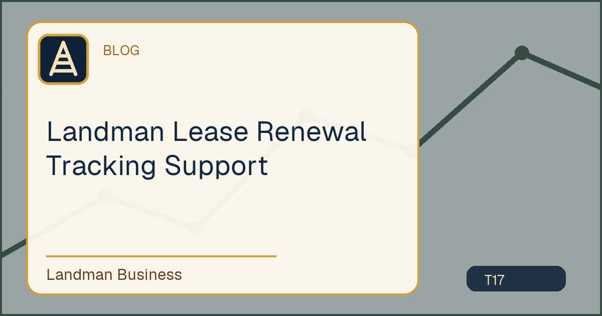 Deterministic Landman Business title card for landman lease renewal tracking support
