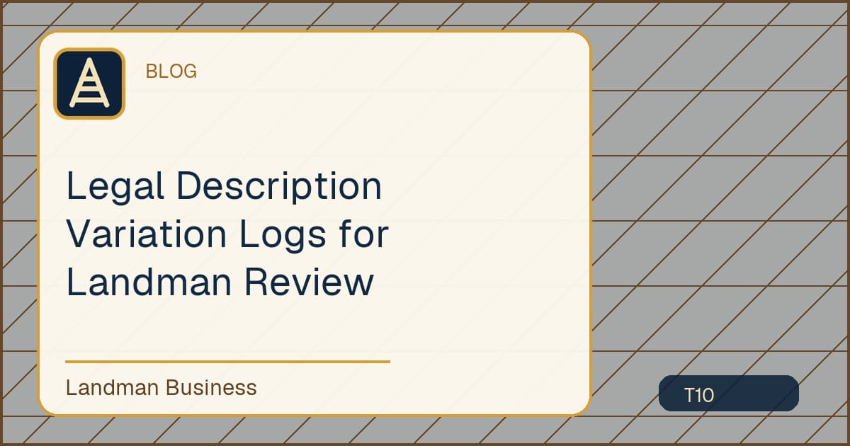 Legal Description Variation Logs for Landman Review workflow illustration