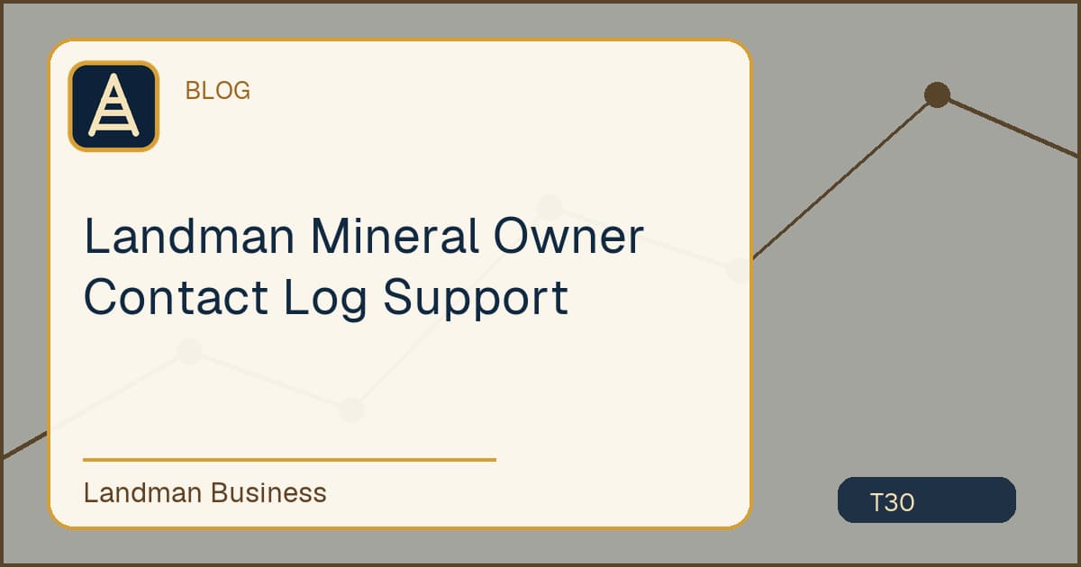 Deterministic Landman Business title card for landman mineral owner contact log support