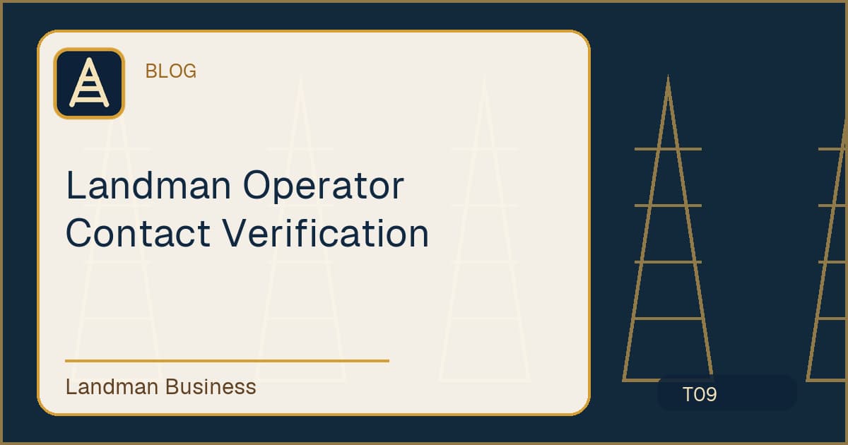 Landman Operator Contact Verification workflow guide