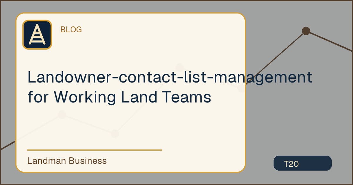 Deterministic Landman Business title card for landowner contact list management