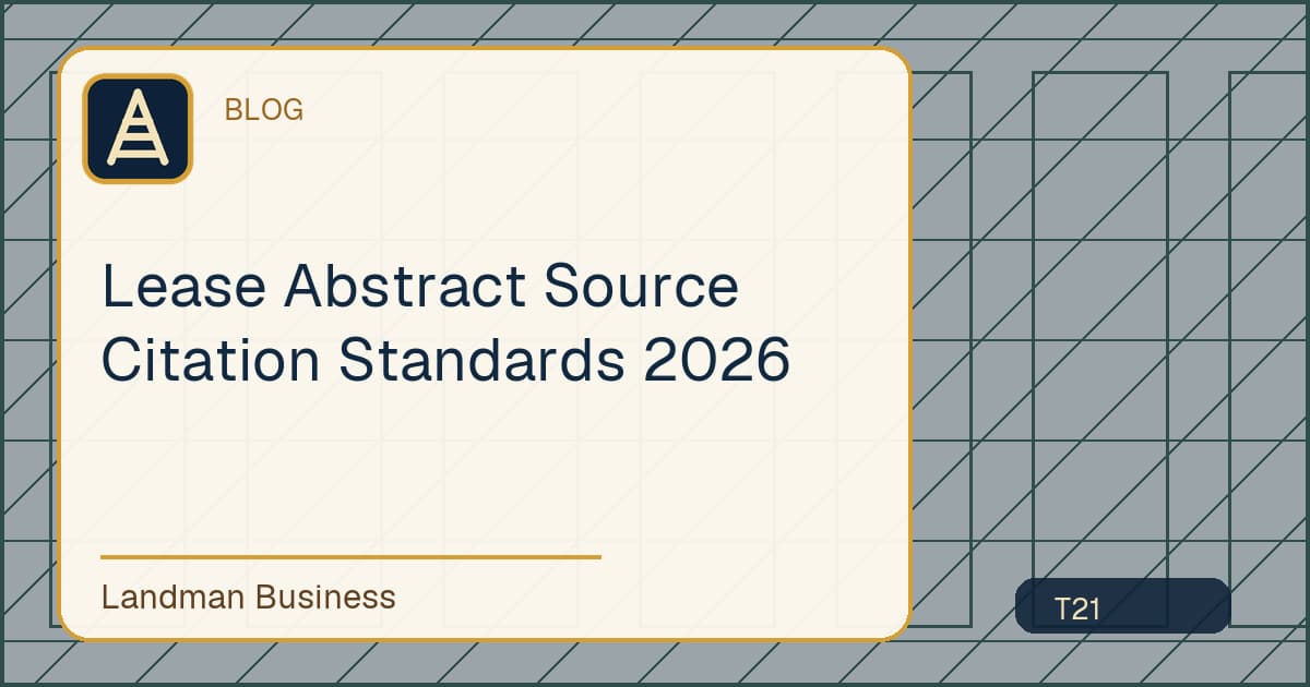 Title card for Lease Abstract Source Citation Standards 2026