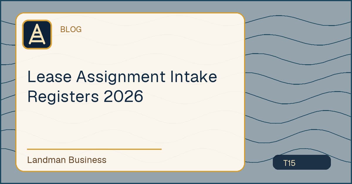 Title card for Lease Assignment Intake Registers 2026