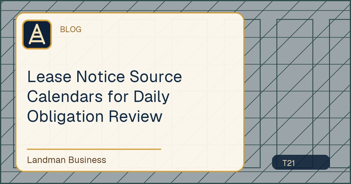 Lease Notice Source Calendars for Daily Obligation Review workflow illustration