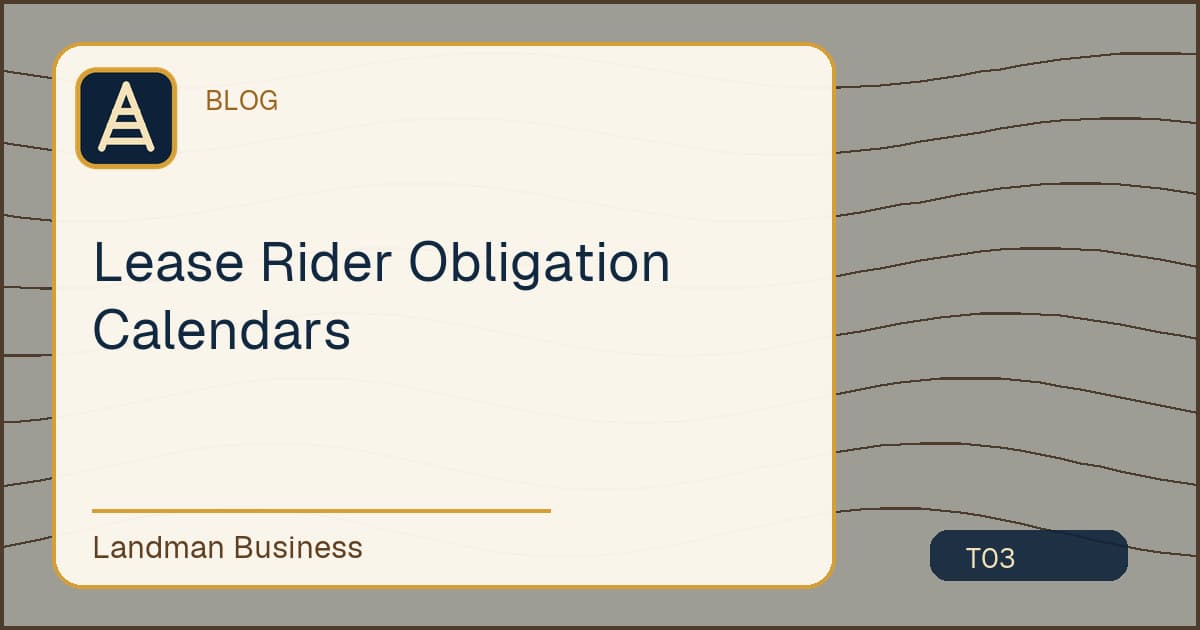 Lease Rider Obligation Calendars workflow diagram