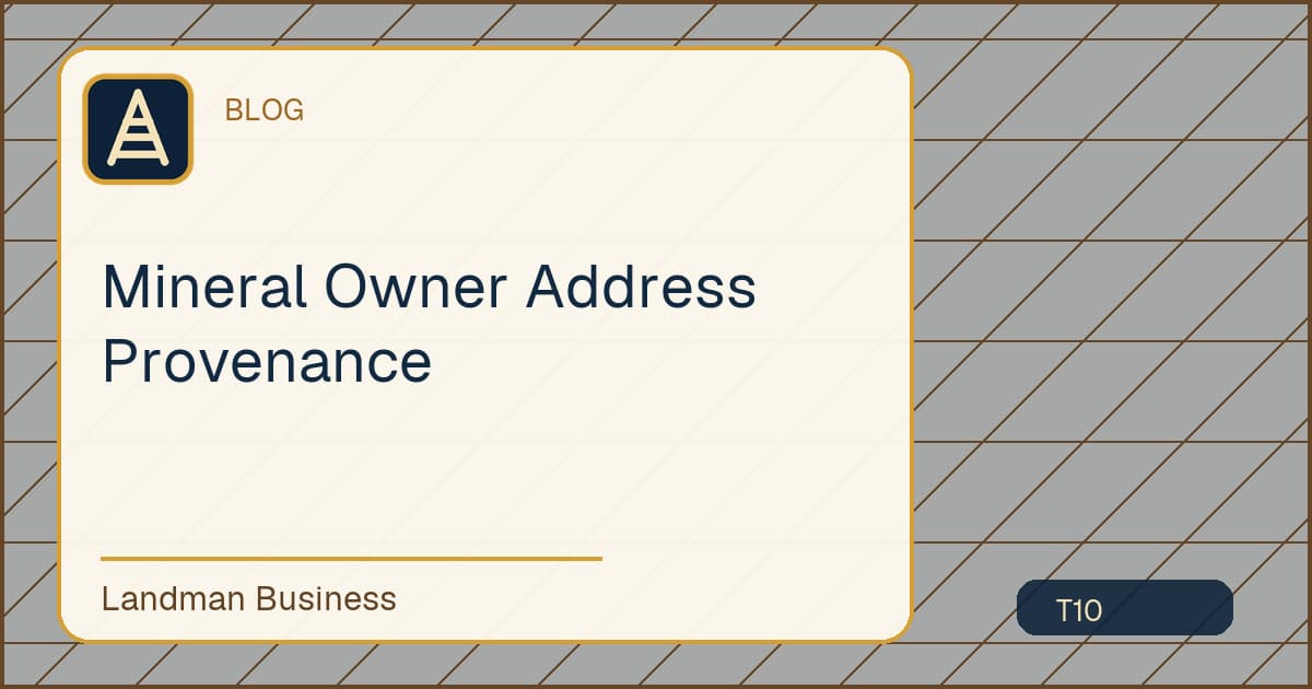 Mineral Owner Address Provenance workflow diagram