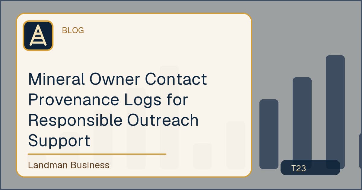 Mineral Owner Contact Provenance Logs for Responsible Outreach Support workflow illustration