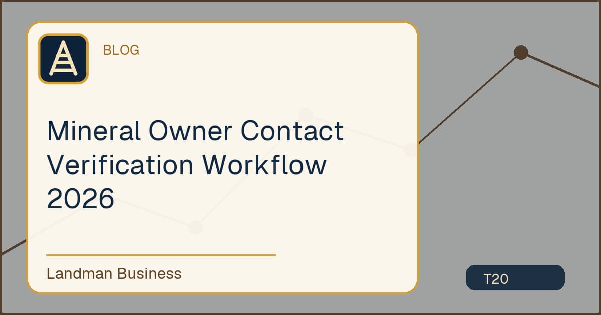 Title card for Mineral Owner Contact Verification Workflow 2026