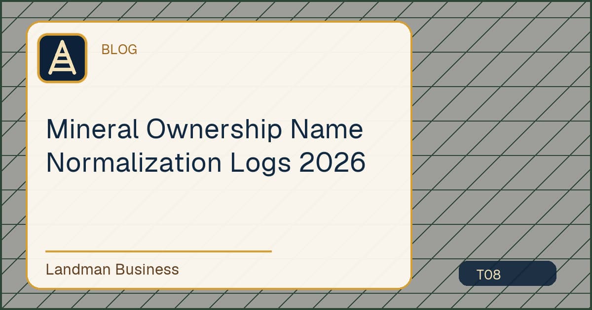 Mineral Ownership Name Normalization Logs 2026 workflow guide