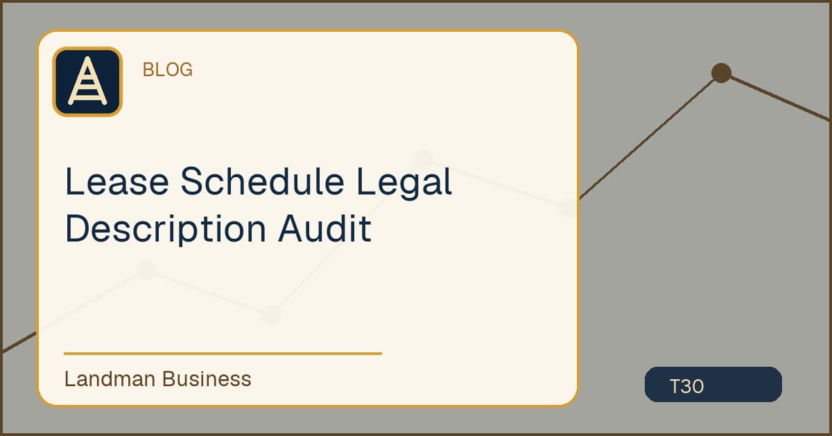 Editorial title card for Lease Schedule Legal Description Audit