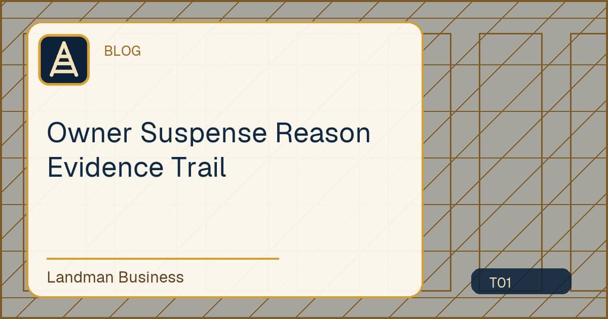 Editorial title card for Owner Suspense Reason Evidence Trail