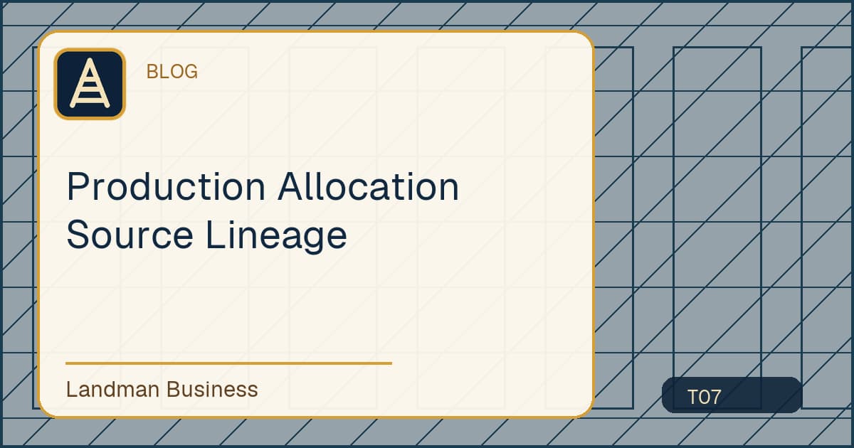 Editorial title card for Production Allocation Source Lineage