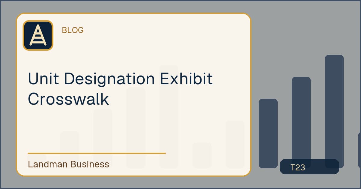 Editorial title card for Unit Designation Exhibit Crosswalk