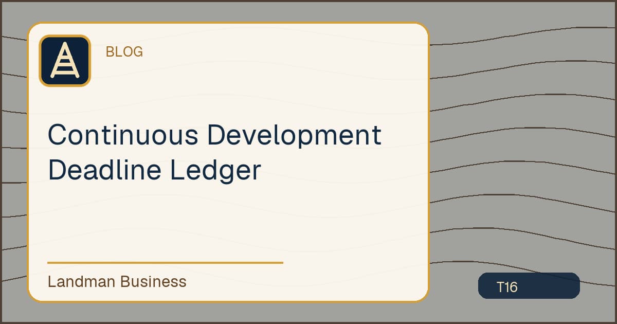 Editorial title card for Continuous Development Deadline Ledger