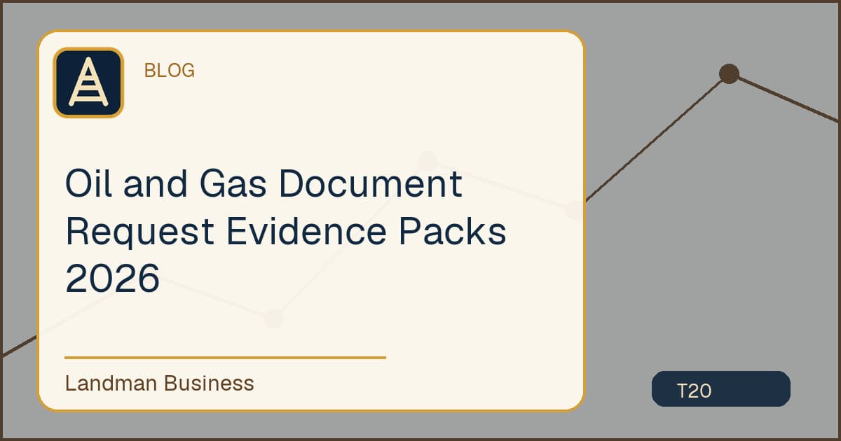 Oil and Gas Document Request Evidence Packs 2026 workflow guide