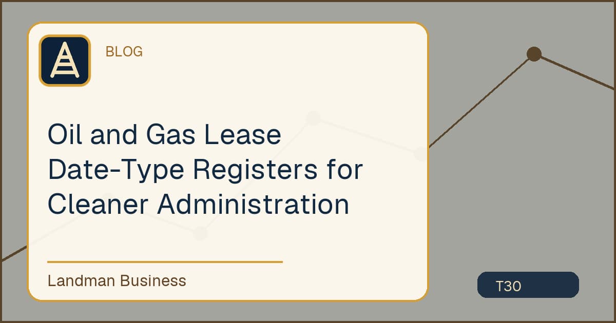 Oil and Gas Lease Date-Type Registers for Cleaner Administration workflow illustration