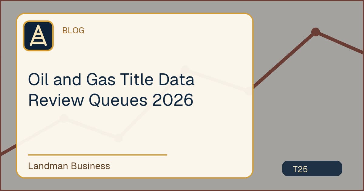 Title card for Oil and Gas Title Data Review Queues 2026