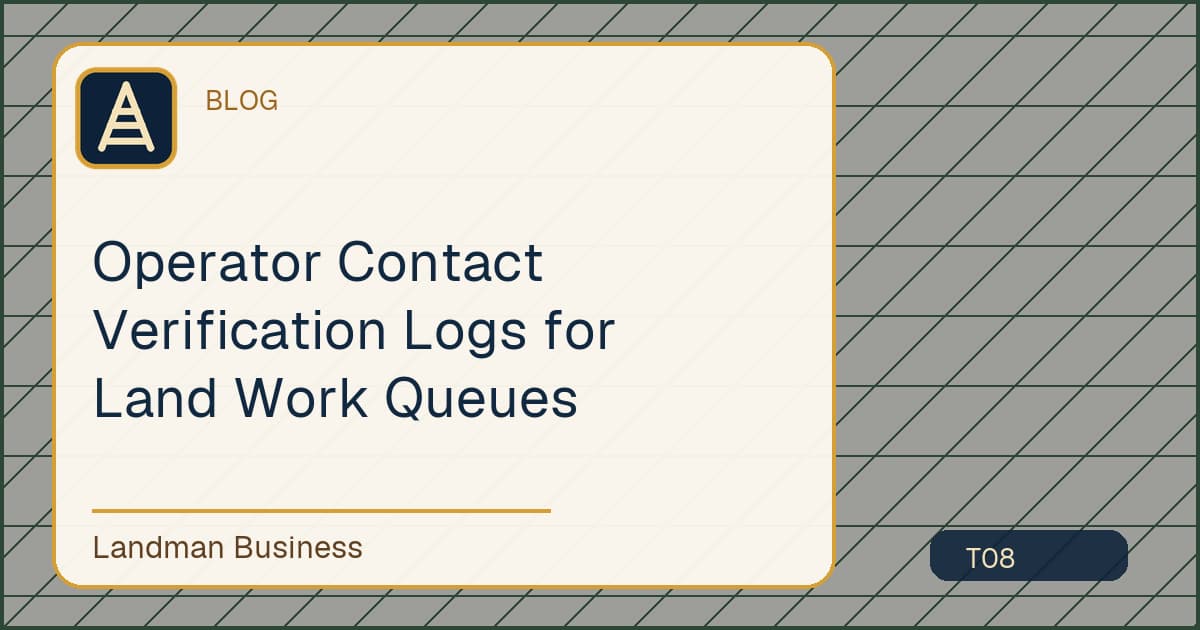 Operator Contact Verification Logs for Land Work Queues workflow illustration