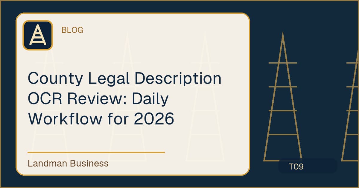 County Legal Description OCR Review workflow title card