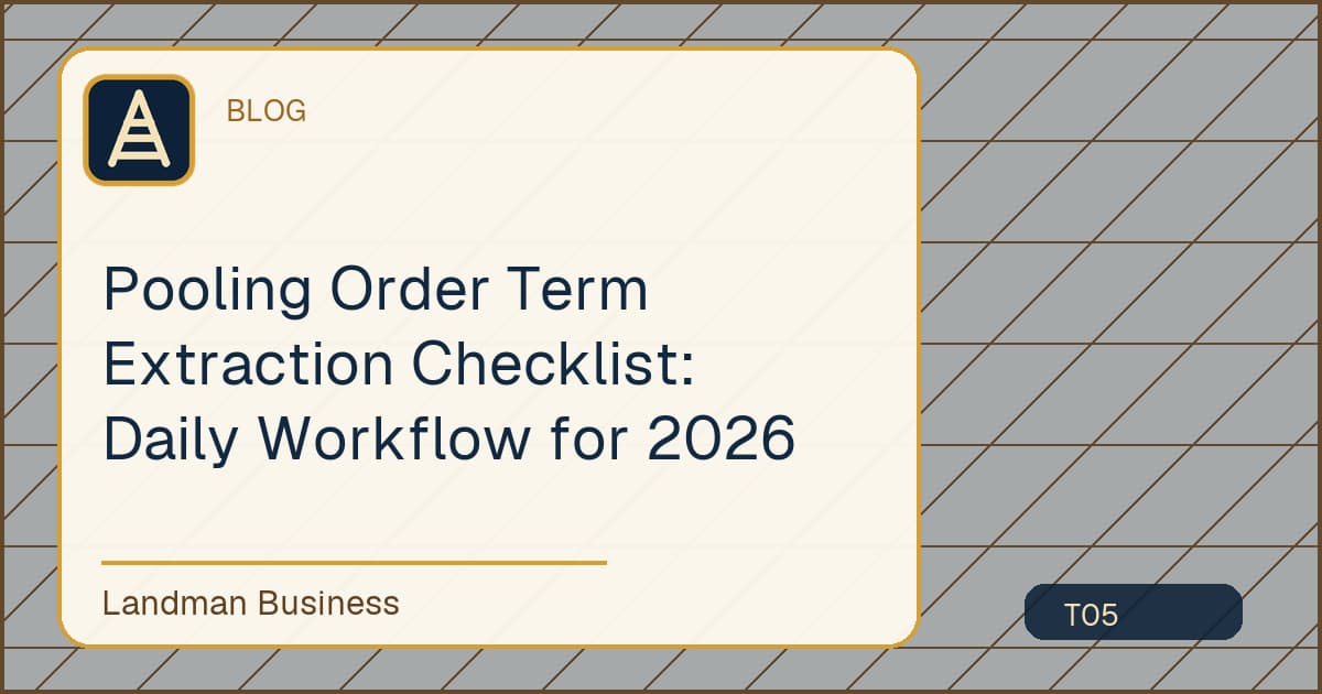 Pooling Order Term Extraction Checklist workflow title card